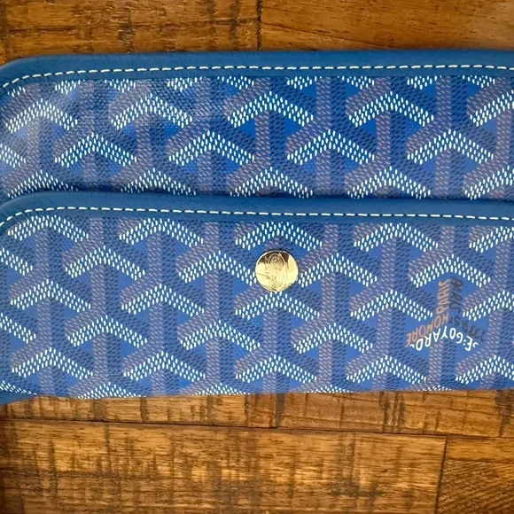 Goyard Blue Saint Louis Tote PM with Matching Pouch - Picture 9 of 13